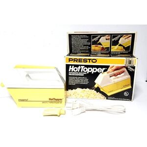 Presto HotTopper Electric Butter Melter Dispenser Vintage Yellow White 0344002